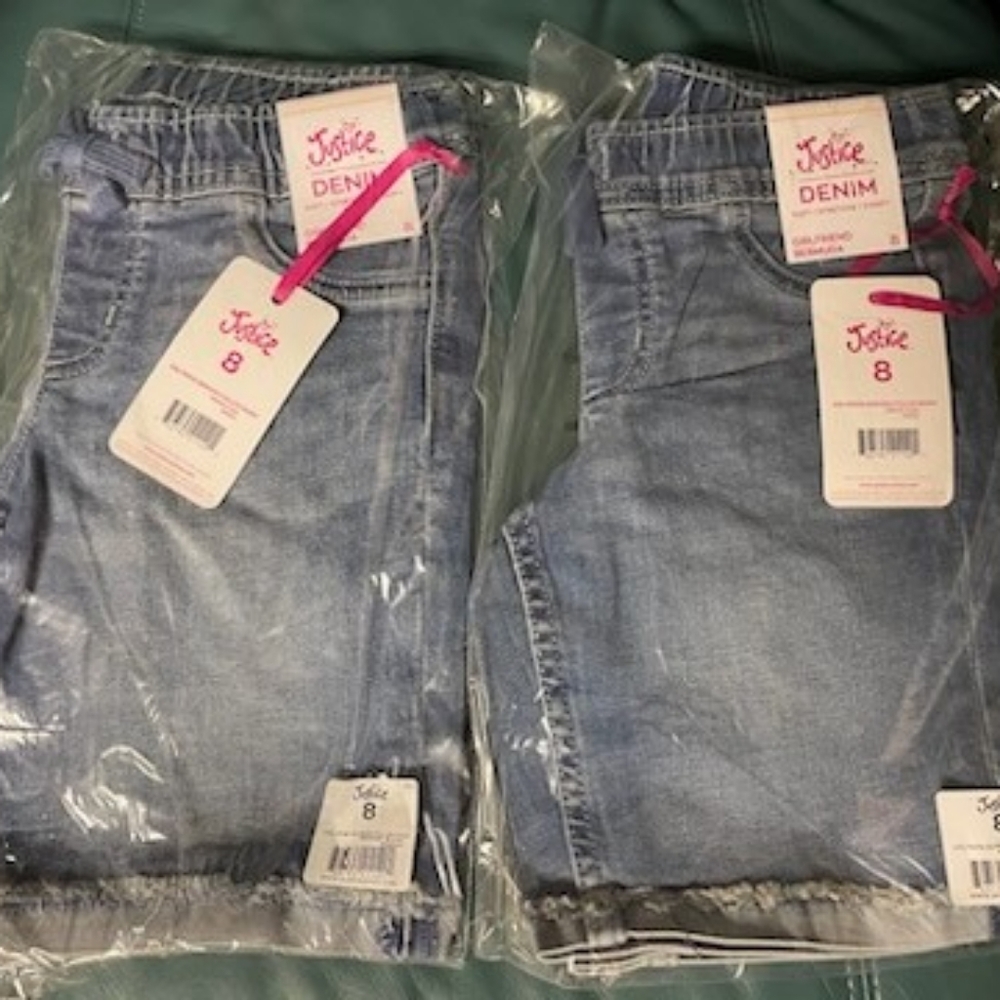 (2) Pair of JUSTICE Girls Burmuda Shorts Size 8